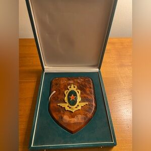 Royal Moroccan Gendarmerie Plaque - Green Velvet Box
